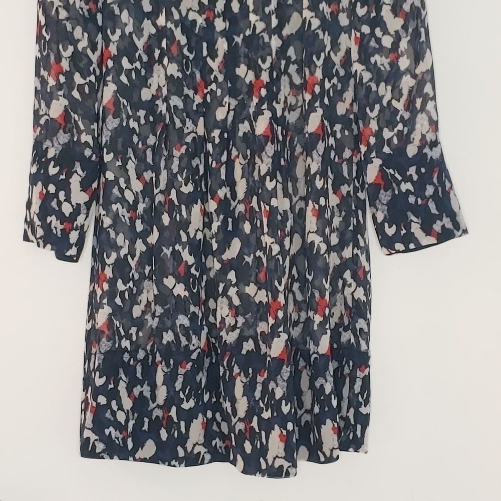 CLUB MONACO 100% silk crop sleeves sheer tunic dress - Picture 3 of 14